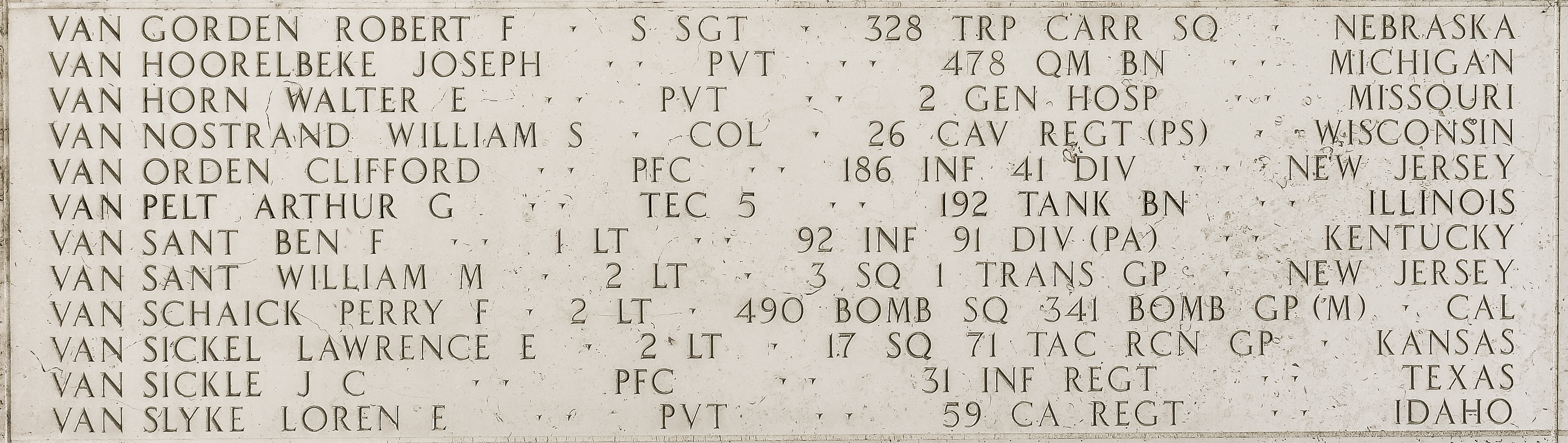 Arthur G. Van Pelt, Technician Fifth Grade